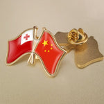 China and Tonga Friendship Flags Lapel Pins/Brooch/Badges