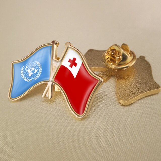 United Nations and Tonga Friendship Flags Lapel Pins