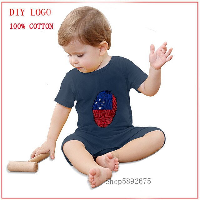 2020 Summer t/shirt for Newborn baby with samoa fingerprint