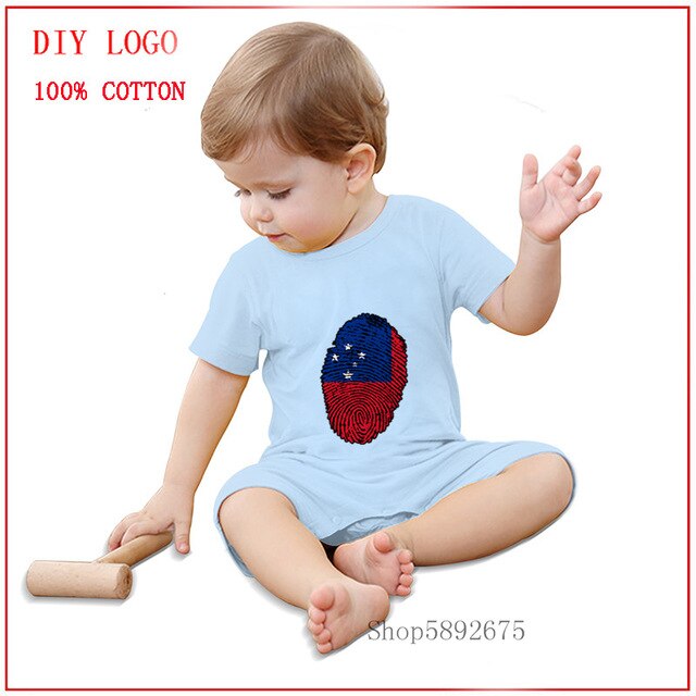 2020 Summer t/shirt for Newborn baby with samoa fingerprint