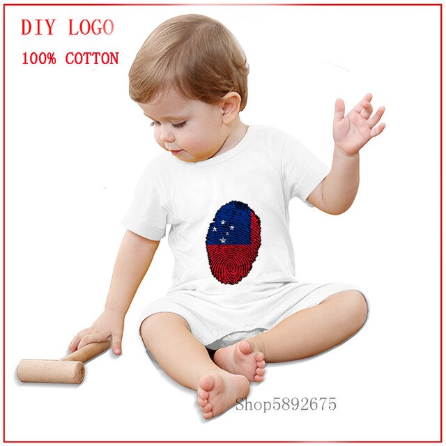 2020 Summer t/shirt for Newborn baby with samoa fingerprint