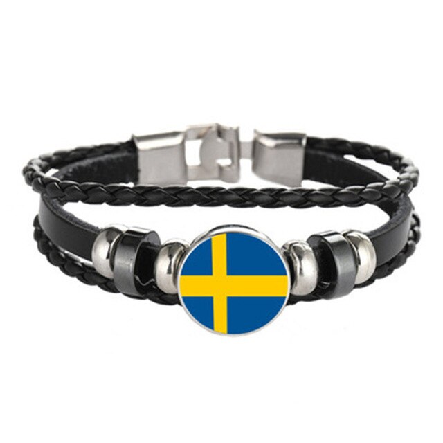 Samoa, flag multi-layer leather bracelet