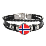 Samoa, flag multi-layer leather bracelet