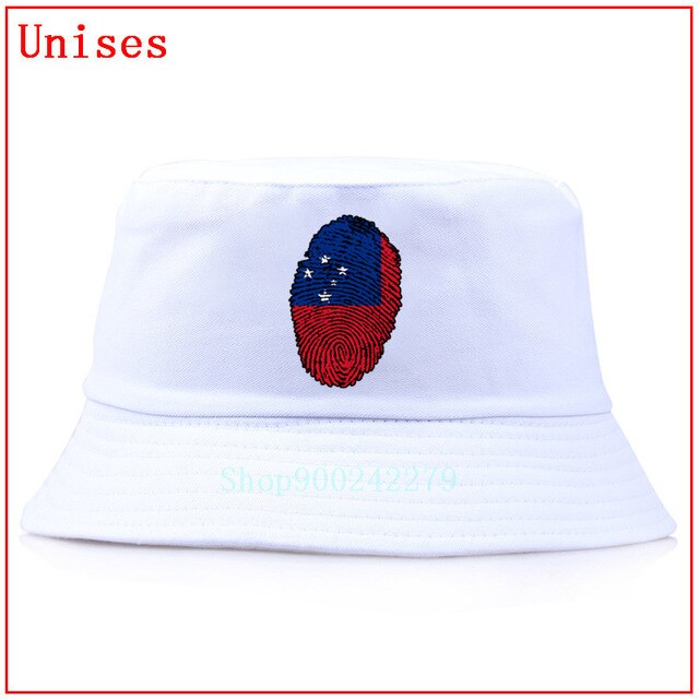 Samoa flag Fingerprint fisherman hat