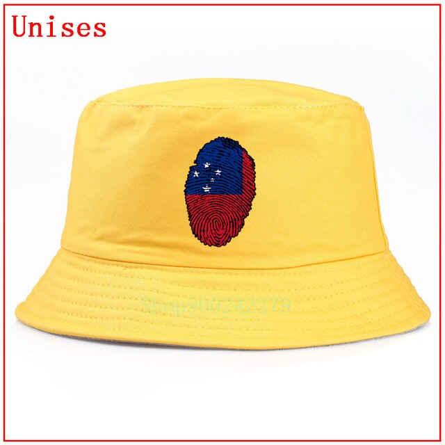 Samoa flag Fingerprint fisherman hat