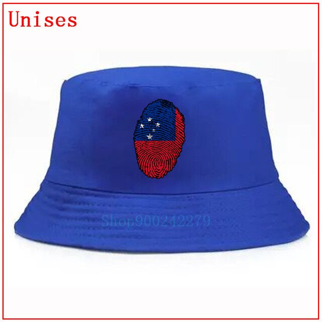 Samoa flag Fingerprint fisherman hat