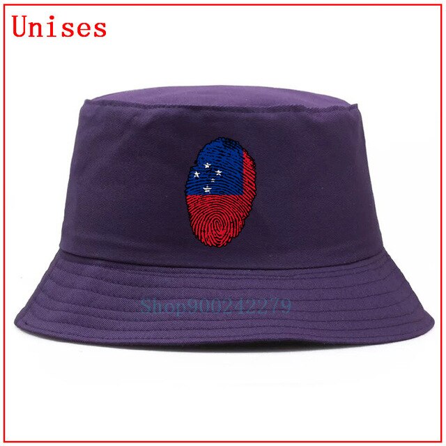 Samoa flag Fingerprint fisherman hat