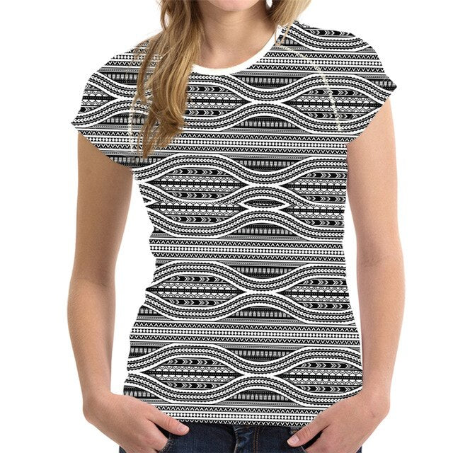 Tribal Style T Shirt Women Aztec Prints