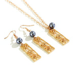 Necklace Pendant Dangle Stud Earrings Set