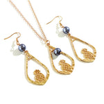 Necklace Pendant Dangle Stud Earrings Set