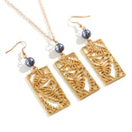 Necklace Pendant Dangle Stud Earrings Set