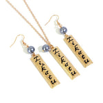 Necklace Pendant Dangle Stud Earrings Set