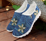 Samoan Patterns Polynesian Blue 3D Women's Sneakers