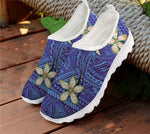 Samoan Patterns Polynesian Blue 3D Women's Sneakers