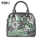 Polynesian Tattoo Monstera Leaf Turtle Pattern Fashion Handbags