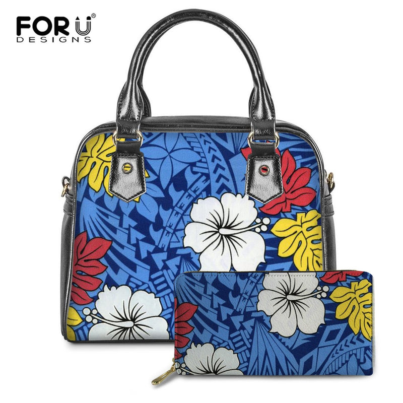 Floral Polynesian Hibiscus Flower Women Handbags