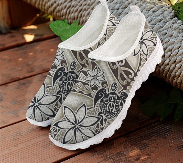 Polynesian Tattoo Monstera Leaf Turtle Pattern  women shoes