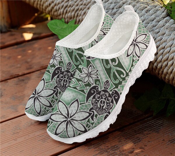 Polynesian Tattoo Monstera Leaf Turtle Pattern  women shoes