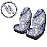 Polynesian Traditional Tribal Flower Prints Car Seat