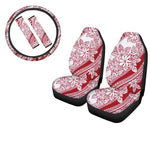 Polynesian Traditional Tribal Flower Prints Car Seat