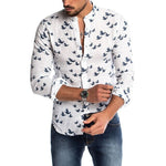 Hawaiian Shirt Long Sleeve Wild Goose Print Button