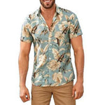 Hawaiian Shirt Long Sleeve Wild Goose Print Button