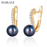 Classic Black/Red Pearl Earrings for Women