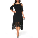 Plus Size Dress Lace stitching Evening Party Summer