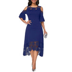 Plus Size Dress Lace stitching Evening Party Summer