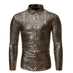 Men's Personality Leopard Printed Shirt Male Social