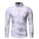 Hot Stamping Golden Snake Pattern Men Shirt