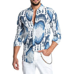 Plus Size Men Shirt Long Sleeve Button Shirt Hawaiian style