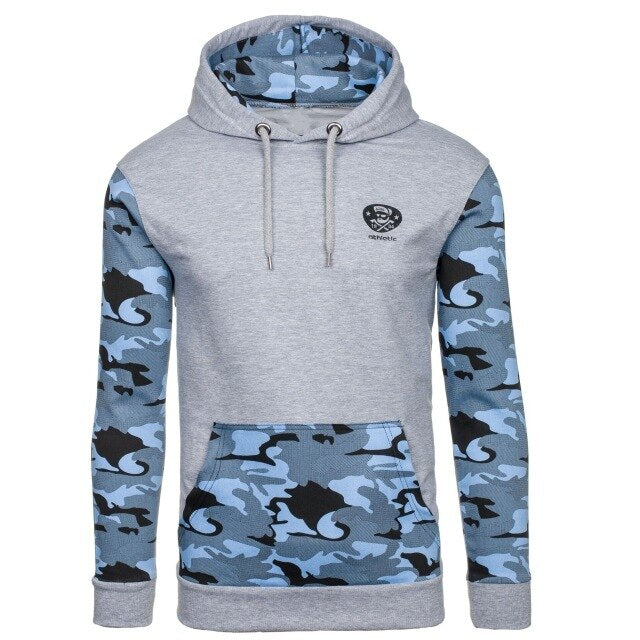 Mens Hoodies Casual Fashion Stitching Camouflage