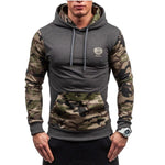 Mens Hoodies Casual Fashion Stitching Camouflage