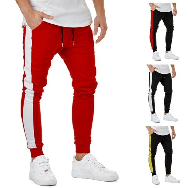 Men Side Striped Patchwork Pants