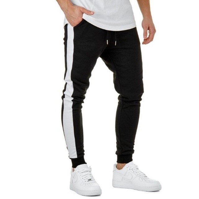 Men Side Striped Patchwork Pants