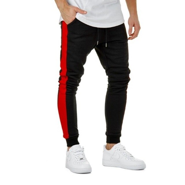 Men Side Striped Patchwork Pants