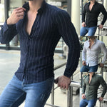 Plus Size S-3XL Men Shirts Casual Slim Fit