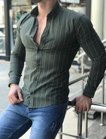 Plus Size S-3XL Men Shirts Casual Slim Fit