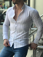 Plus Size S-3XL Men Shirts Casual Slim Fit