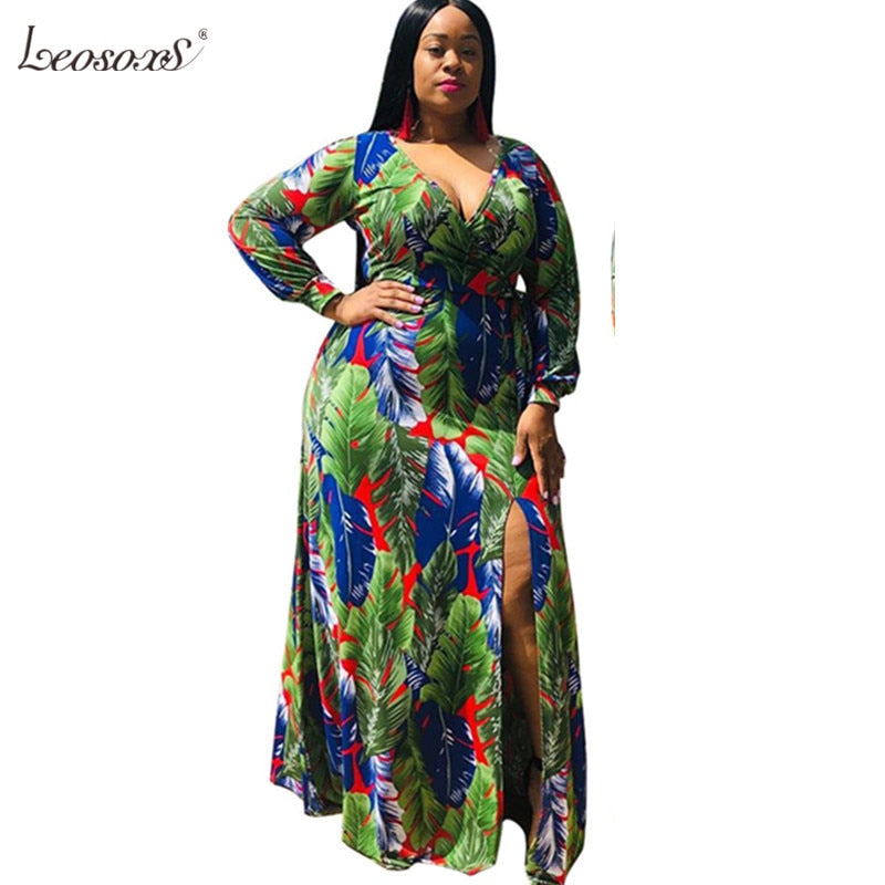 Plus Size Dress Womens Elegant Dress Spring Long Sleeve