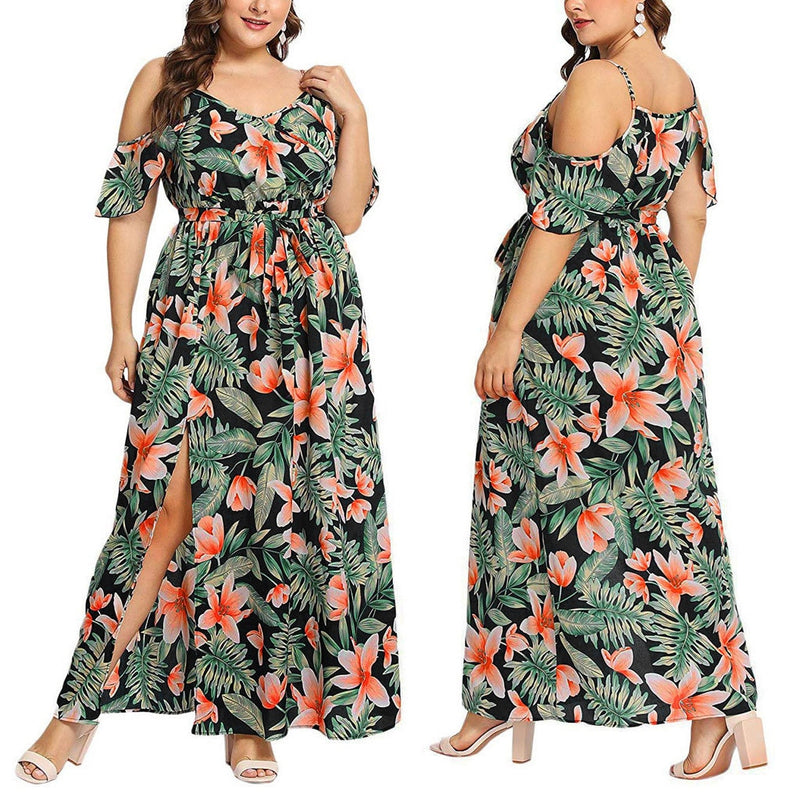 Plus Size V-neck summer dress Casual Bohemian