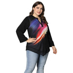 Plus Size Ladies T-shirt Long Sleeve Gradient