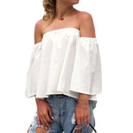 Off Shoulder Chiffon Blouse Women Summer Blouse