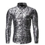 Gold Snake Pattern Bronzing Shirt Men