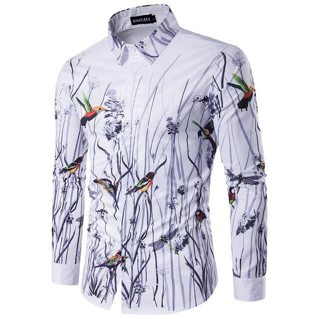 Fashion Floral Print Hawaiian Shirt Men