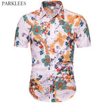 Floral Printed Hawaiian Mens Shirt 2020 Beach