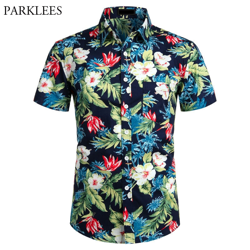 Mens Floral Hawaii Shirts 2020 Summer Beach