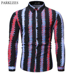 Contrast Stripes Design Shirt Men’s Autumn style