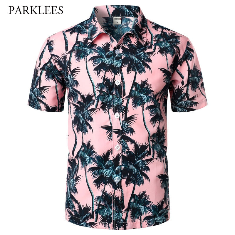 Summer Short Sleeve Hawaiian Shirt Beach style